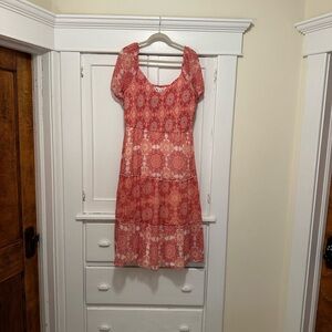 Sincerely Jules Coral and White Dress